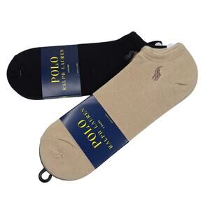 POLO Ralph Lauren Mens Socks Low Cut Cotton Blend 6 pair 10-13 Brown Black Ankle